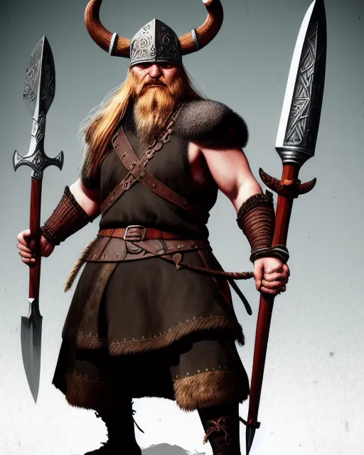 Viking Raider Axe Shield Digital Ai Photo Generator Starryai 2848