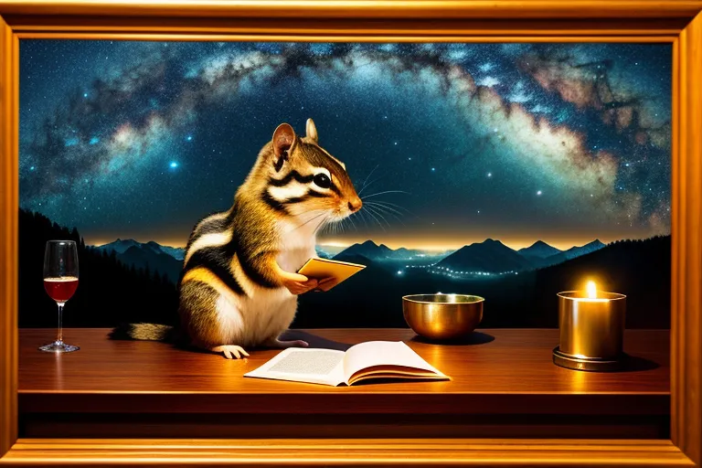 A chipmunk reading a magic book - Free AI Photo Generator - starryai
