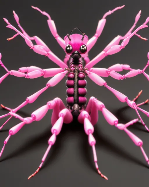 Pink insect girl 8 arms black - Free AI Photo Generator - starryai