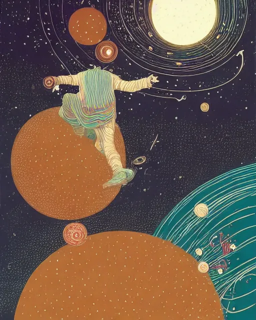A cosmic being juggling planets - Free AI Photo Generator - starryai