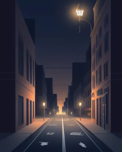 Empty streets at night - Free AI Photo Generator - starryai