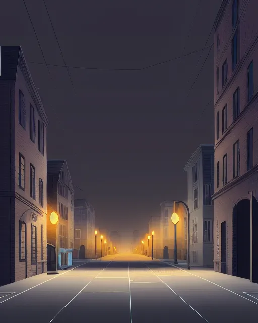 Empty streets at night - Free AI Photo Generator - starryai