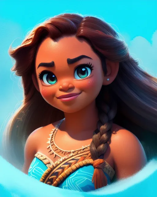 Moana & Maui (live action) - AI Photo Generator - starryai