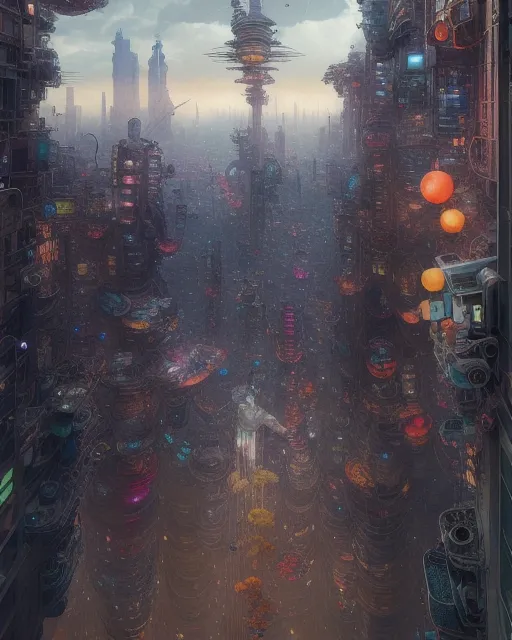 Little Nemo and friends crawling amongst the gigantic skyscrapers and surrealistic pleasure palaces of Terry Gilliam's Metropolis 2049.