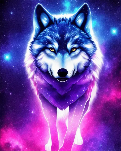 galaxy wolf - AI Photo Generator - starryai