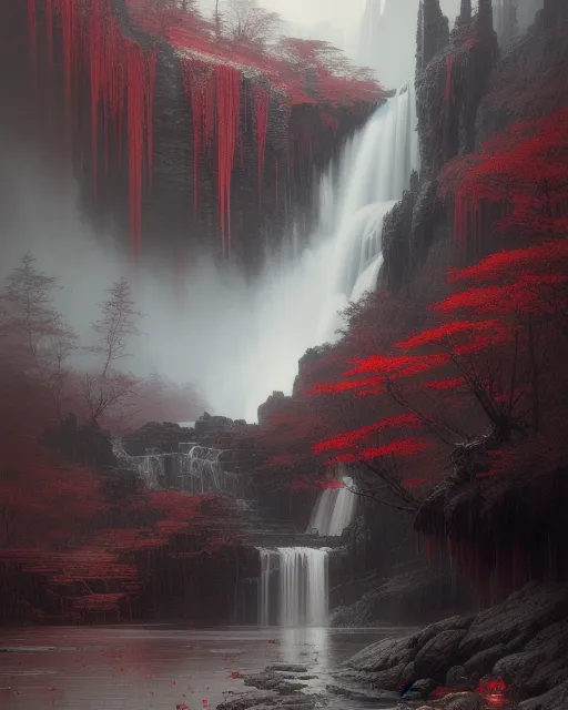 Blood waterfall