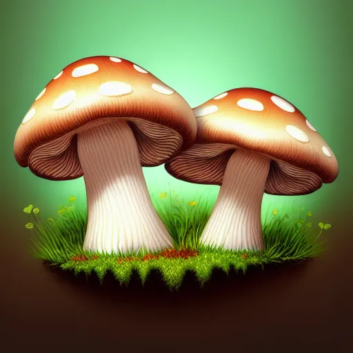 Mushrooms 🍄, digital painting, - Free AI Photo Generator - starryai