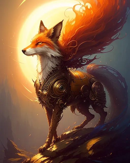 Steampunk Fox - AI Photo Generator - starryai