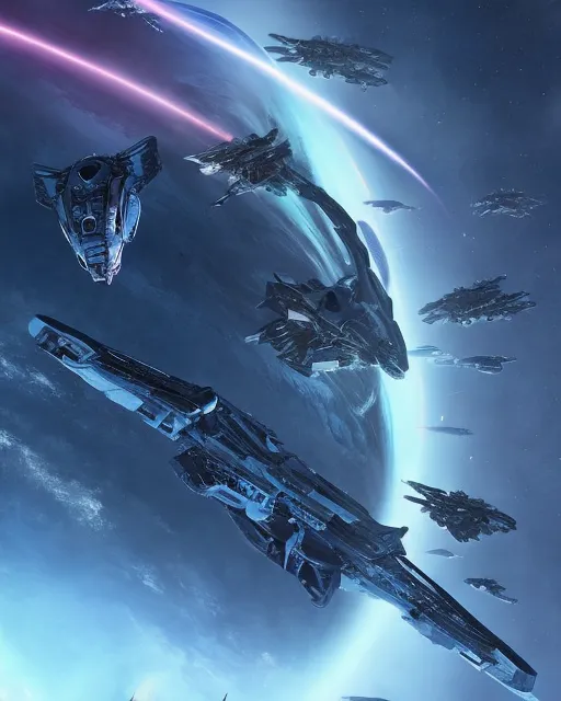 Epic Galactic battle between two - Free AI Photo Generator - starryai