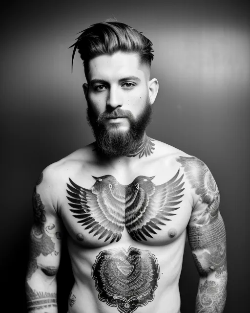 tattooed man - AI Photo Generator - starryai