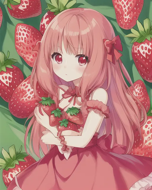 Cute Kawaii Anime Girl Chibi Strawberries Stock Vector (Royalty Free)  2252599159 | Shutterstock