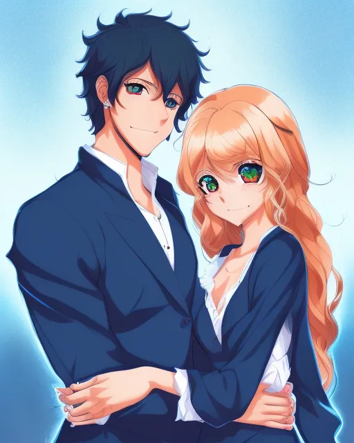 Draw a cute couple in anime style by Lovadoki | Fiverr