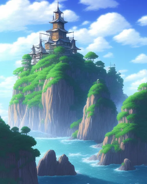 Studio ghibli anime landscape harbor - starryai