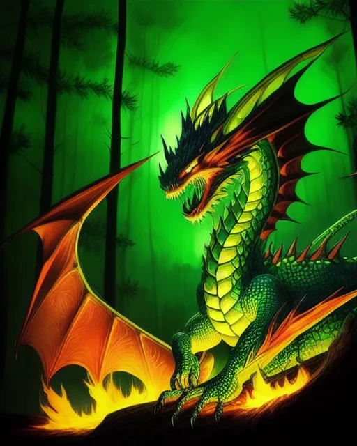 green flame dragon