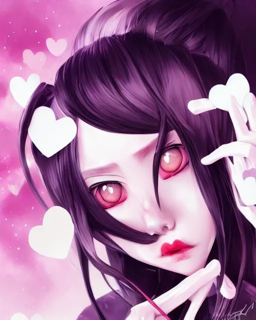 Creepy valentine kissy face anime character de  starryai