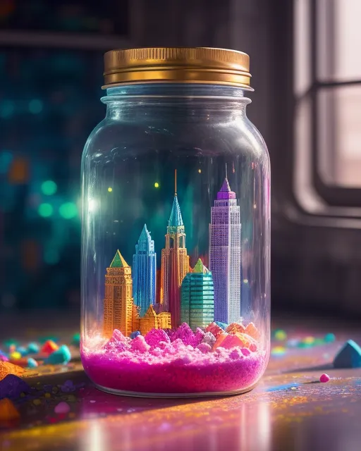 Amazing colorful fantasy city on - Free AI Photo Generator - starryai