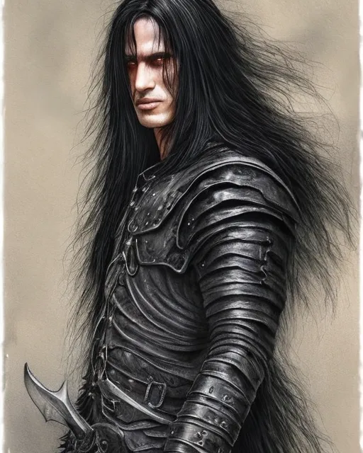 black knight man has long black - Free AI Photo Generator - starryai
