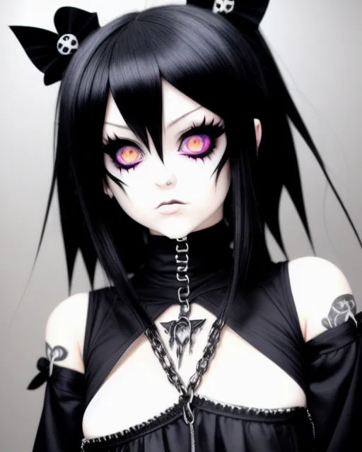 Pastel Anime Goth subculture Chibi Art, Anime, purple, black Hair, violet  png | PNGWing