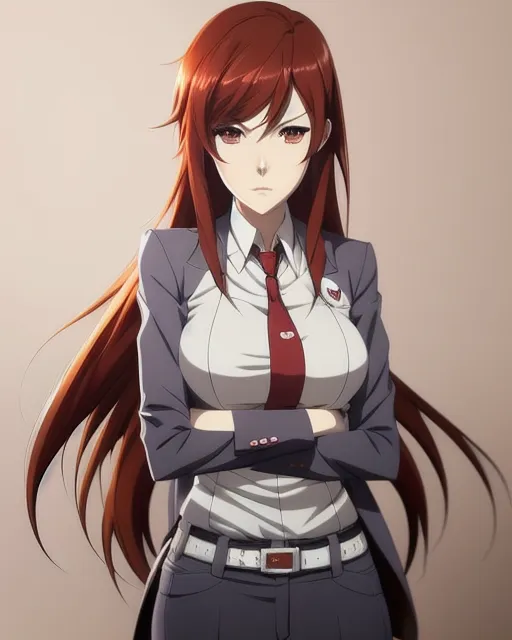 Makise Kurisu , anime character, - AI Photo Generator - starryai