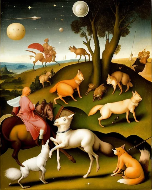 Renaissance Fox Hunting. - Free AI Photo Generator - starryai
