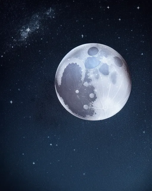 A extremely detailed moon stars - Free AI Photo Generator - starryai