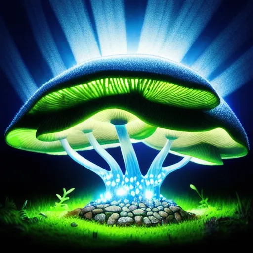 Bioluminecent Mushroom - Free AI Photo Generator - starryai