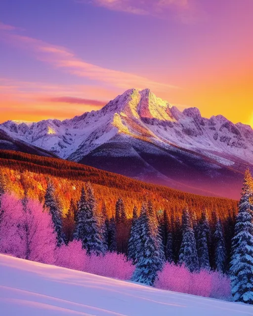 breathtaking mountain landscape - Free AI Photo Generator - starryai
