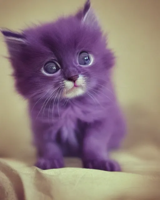 a purple kitten