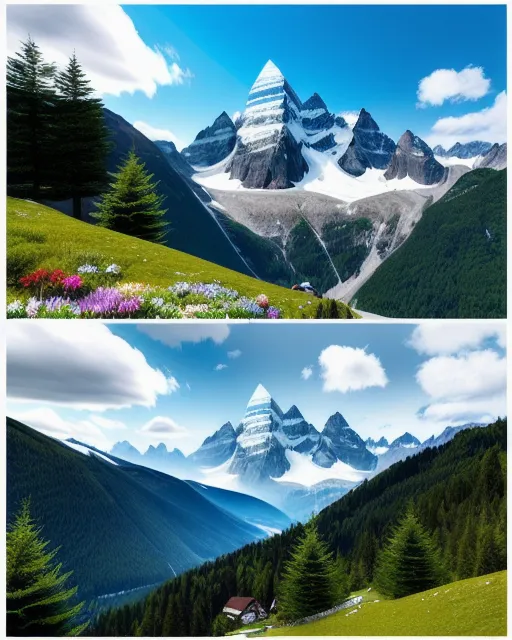 Swiss Alps; beautiful; flower ; - Free AI Photo Generator - starryai