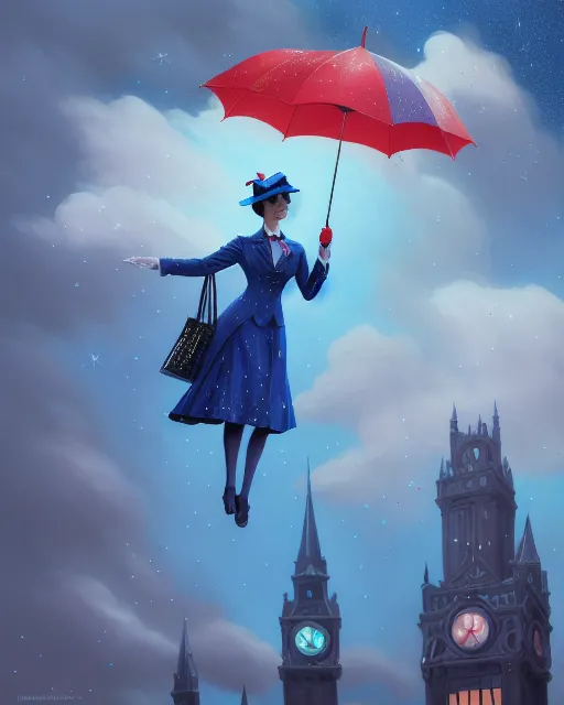 mary poppins umbrella flying