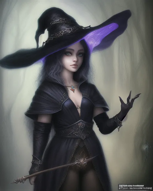 Young beautiful witch, fantasy art, concept art, hyperrealism