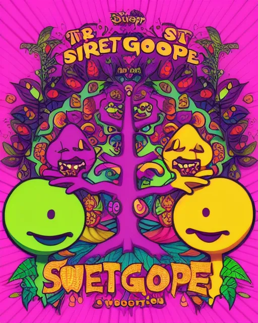 Midnight Gospel, sweet fruits, bitter roots, trippy, psychedelic subconscious, cartoon characters 