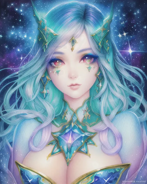 Kawaii water fairy mermaid anime eyes - AI Photo Generator - starryai