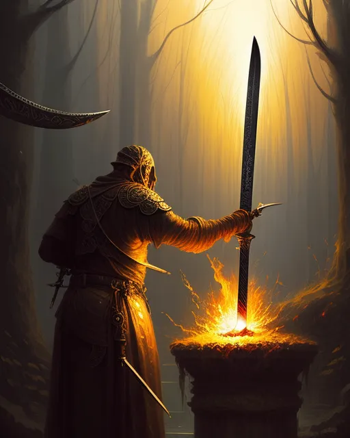 Forging a Sword - Free AI Photo Generator - starryai