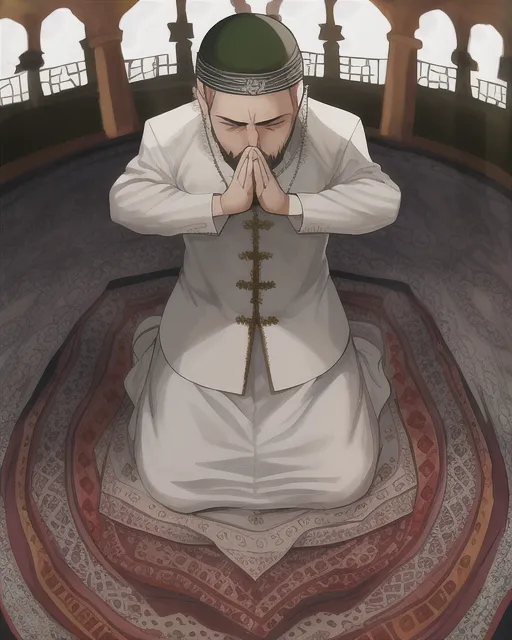 Muslim guy praying namaz