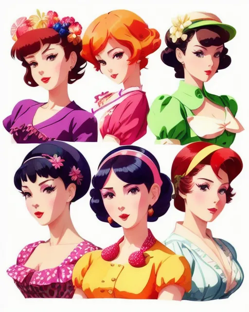 ladies wearing detailed fruit outfits, extremely detailed, vibrant, anime face, sharp focus, character design, wlop, artgerm, kuvshinov, character design, unreal engine, watercolor, retro, pastels, expressionism, octane 3d, 2d vector illustration portrait,  beautiful,  vibrant,  digital art, vintage photography,  beautiful,  tumblr aesthetic,  retro vintage style,  hd photography,  hyperrealism, graphite pencil drawing,  realistic,  natural,  b&w illustration,  fine art