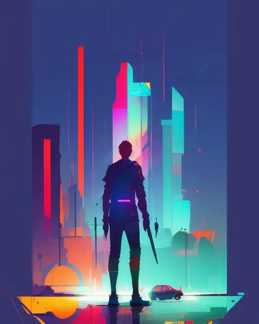 by Lemma Guya, glass paint, polychromatic colors, art by ismail inceoglu, Vector Illustrations, Moody lighting, thin, scRGB, ufotable art style, unreal engine, time-lapse, binary, text