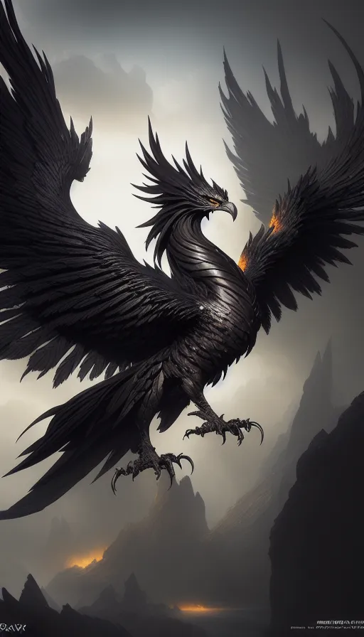 black phoenix bird