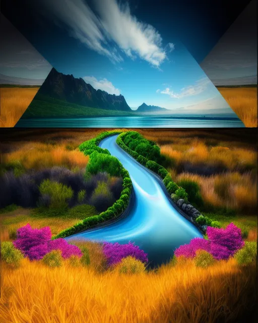 Beautiful landscape,start image - Free AI Photo Generator - starryai