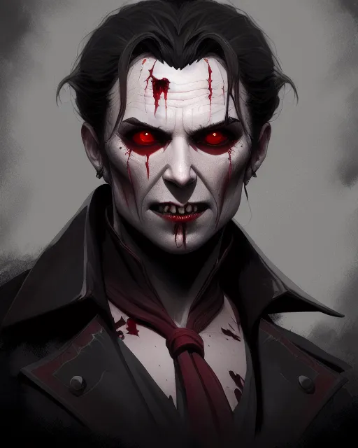 Vampire survivor, digital painting, trending on artstation, hyperdetailed, photorealistic, greg rutkowski