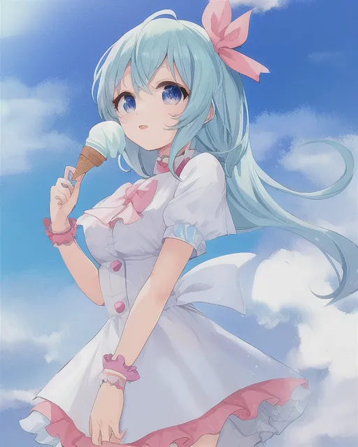 Miku Ice Cream Render By Makita By Fandubloids  Cute Ice Cream Anime   Free Transparent PNG Clipart Images Download
