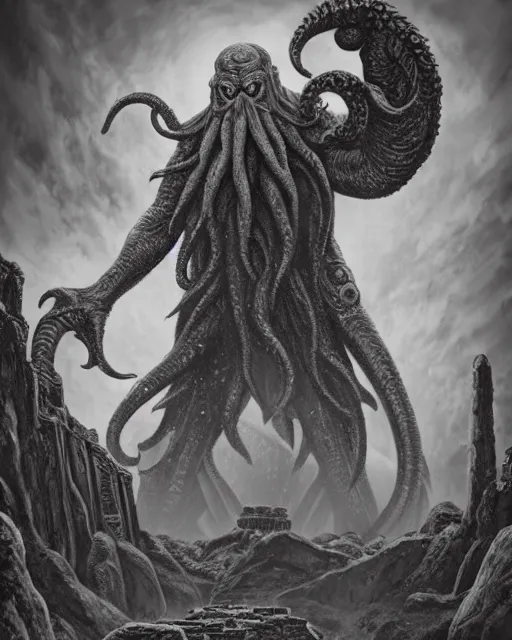 Collosal God Colossal Cthulhu, ancient god, - Free AI Photo Generator - starryai