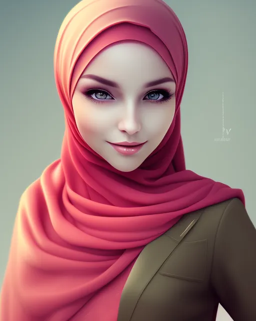 Muslim girl,hijabs, wearing a pink hijab, hazel eyes, wide smile, olive skinned beauty, cute girl, veiled girl,hijab