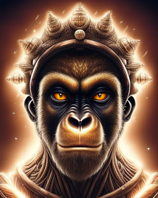 Alien monkey man crown - Free AI Photo Generator - starryai