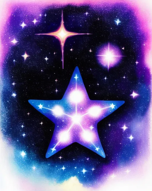 One (star child) with galaxy painted on them cosmic character 