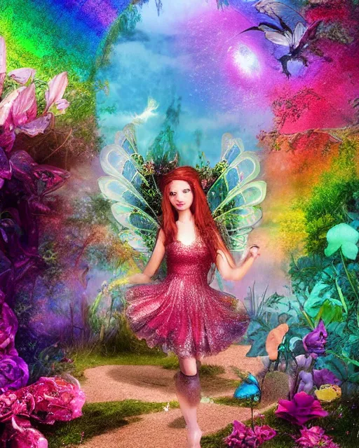 rainbow garden, fairy, ai, art, - Free AI Photo Generator - starryai