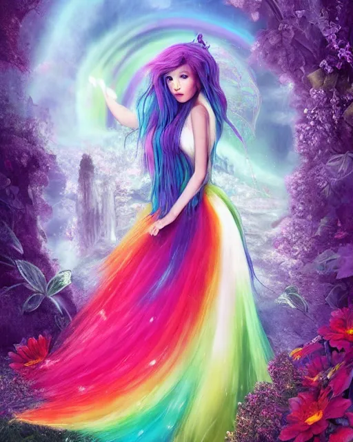 rainbow garden, fairy, ai, art, - Free AI Photo Generator - starryai