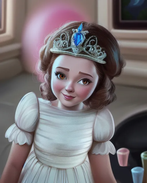 Princess, digital painting of an animation character,  realistic,  disney style character,  detailed,  digital art,  4k,  ultra hd