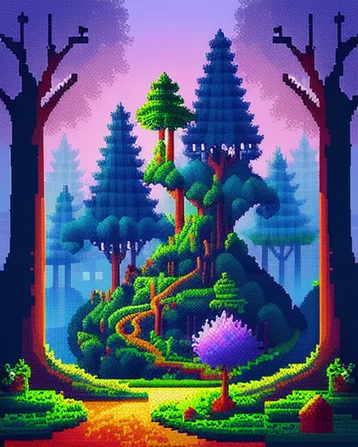 Magical pixel forest 