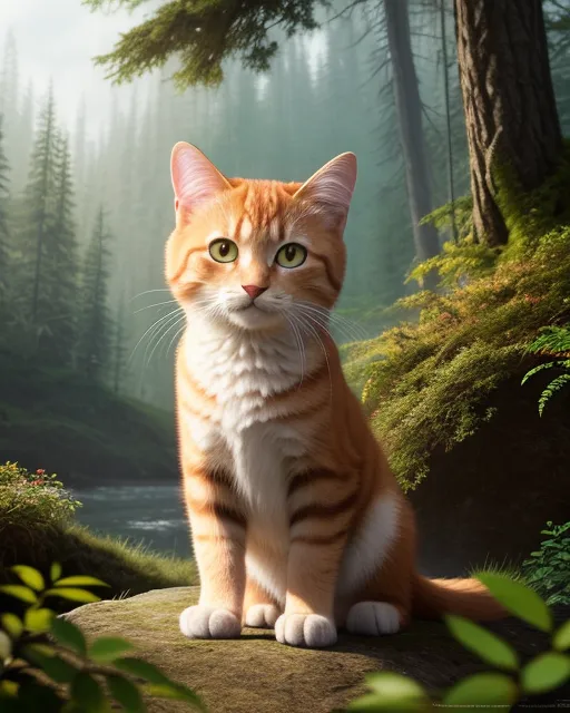 Firestar Cat Warrior Cats Hyper Realistic · Creative Fabrica